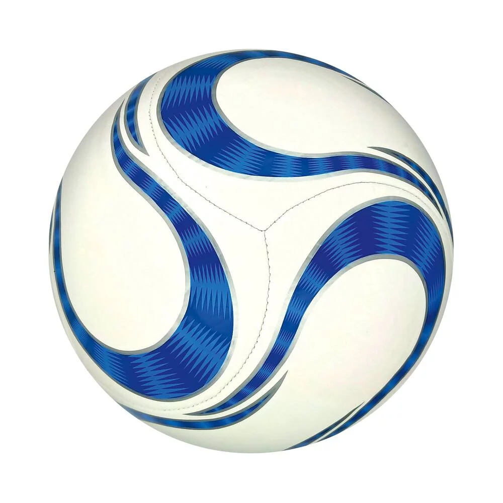 BALLON DE FOOTBALL BLANC ET BLEU T5