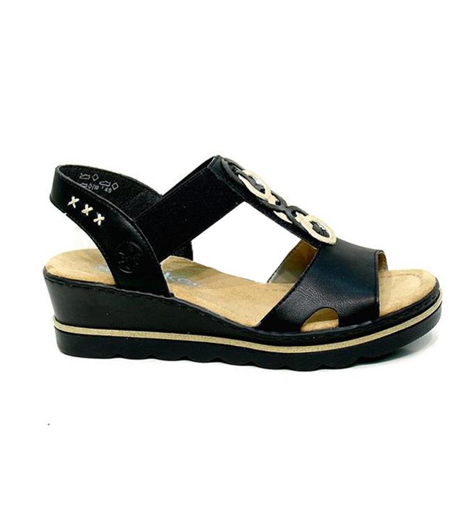 Rieker 67498 schwarz/black/lightgold