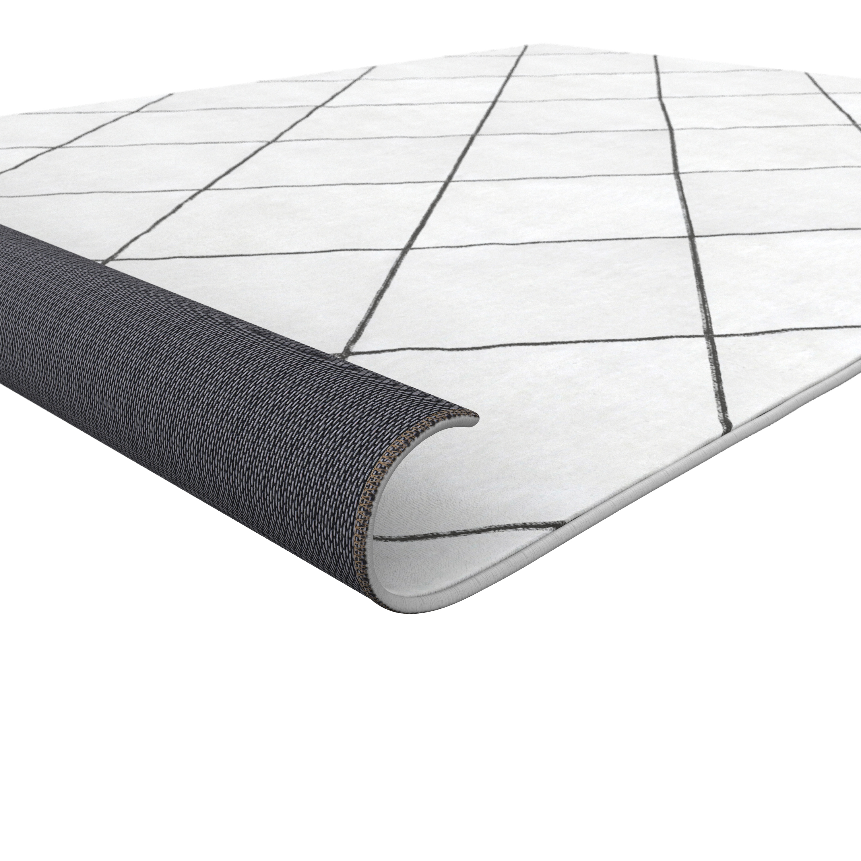 Hochflor Teppich EVE 160 x 220 cm beige/schwarz