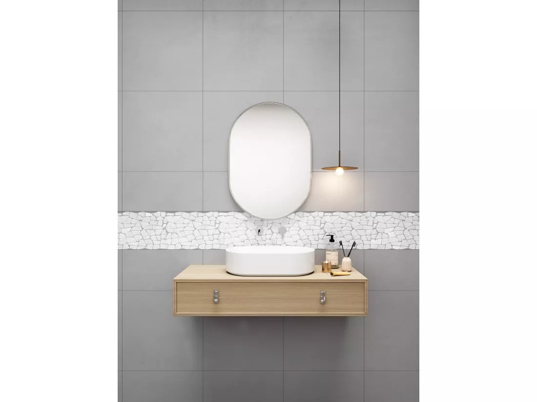 Mosaïque sol et mur en marbre crème - pack de 1m² (11 dalles de 30x30 cm) - POESY
