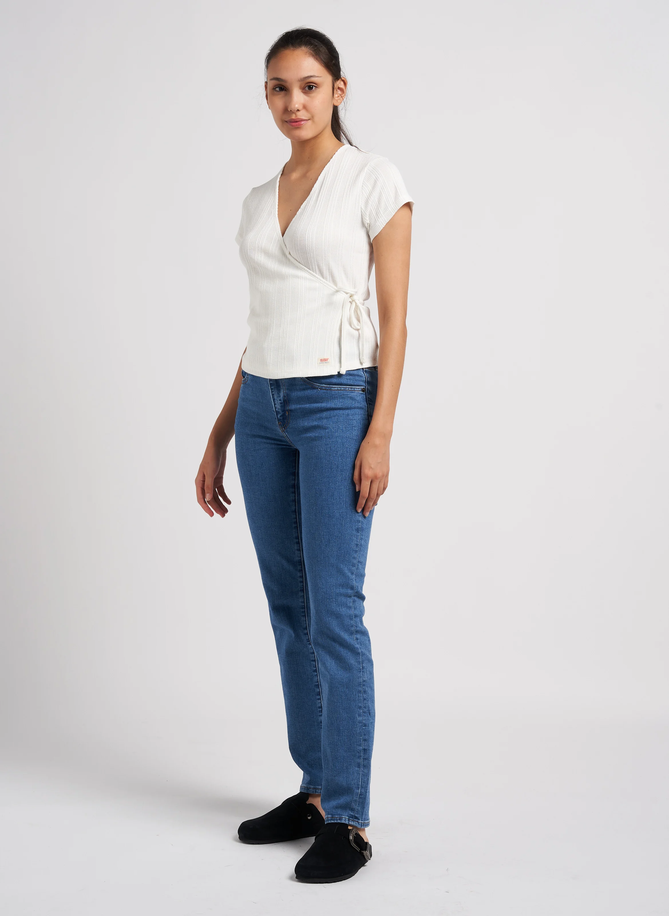 DRY GOODS POINTELLE WRAP - Top cache coeur en coton mélangé| Blanc
