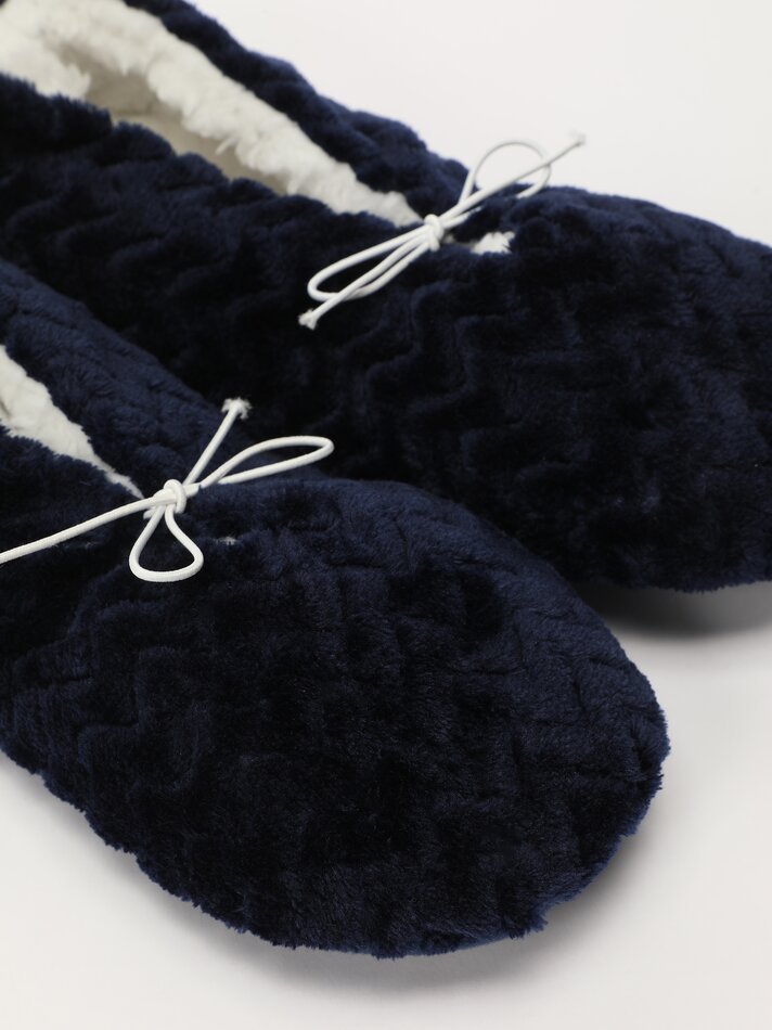 Pantufa felpuda - Azul-marinho