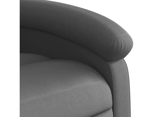 Fauteuil massant inclinable gris cuir véritable
