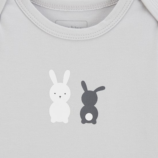 Body manches longues Lapin Câlin   Gris        de               P'tit bisou