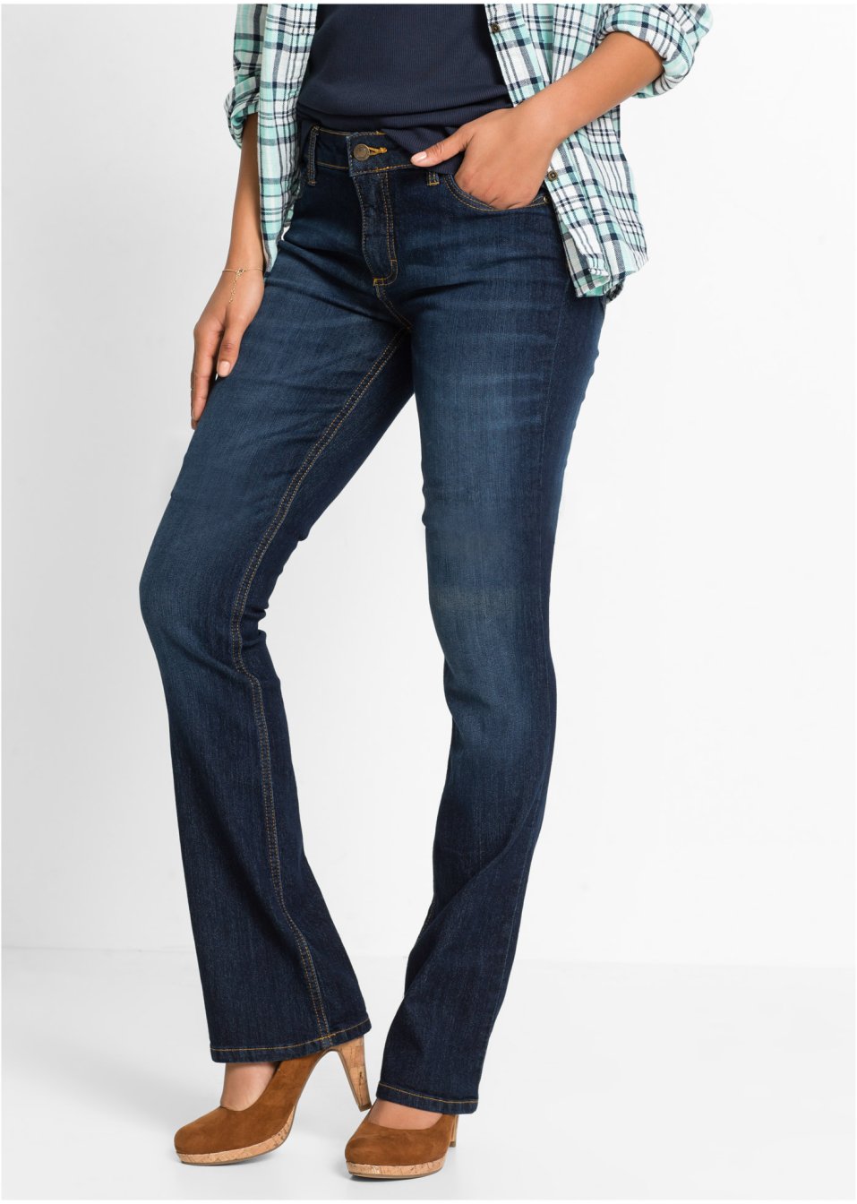 Jean Bootcut taille moyenne, extensible
