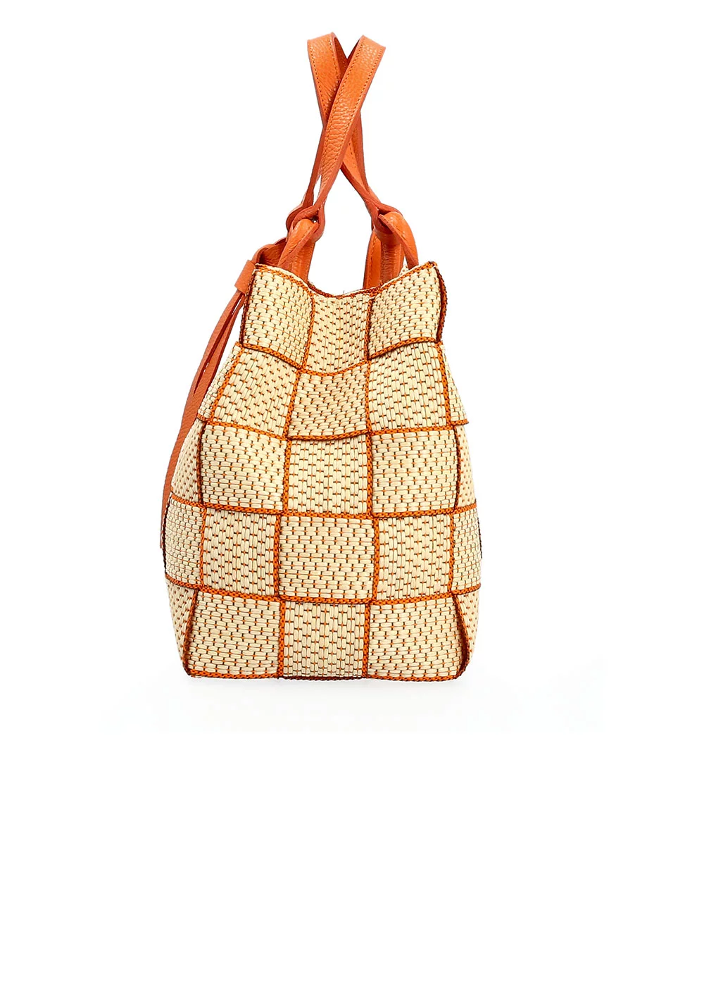 PORTE MAIN ROSALA RAPHIA BI MATIERE ORANGE