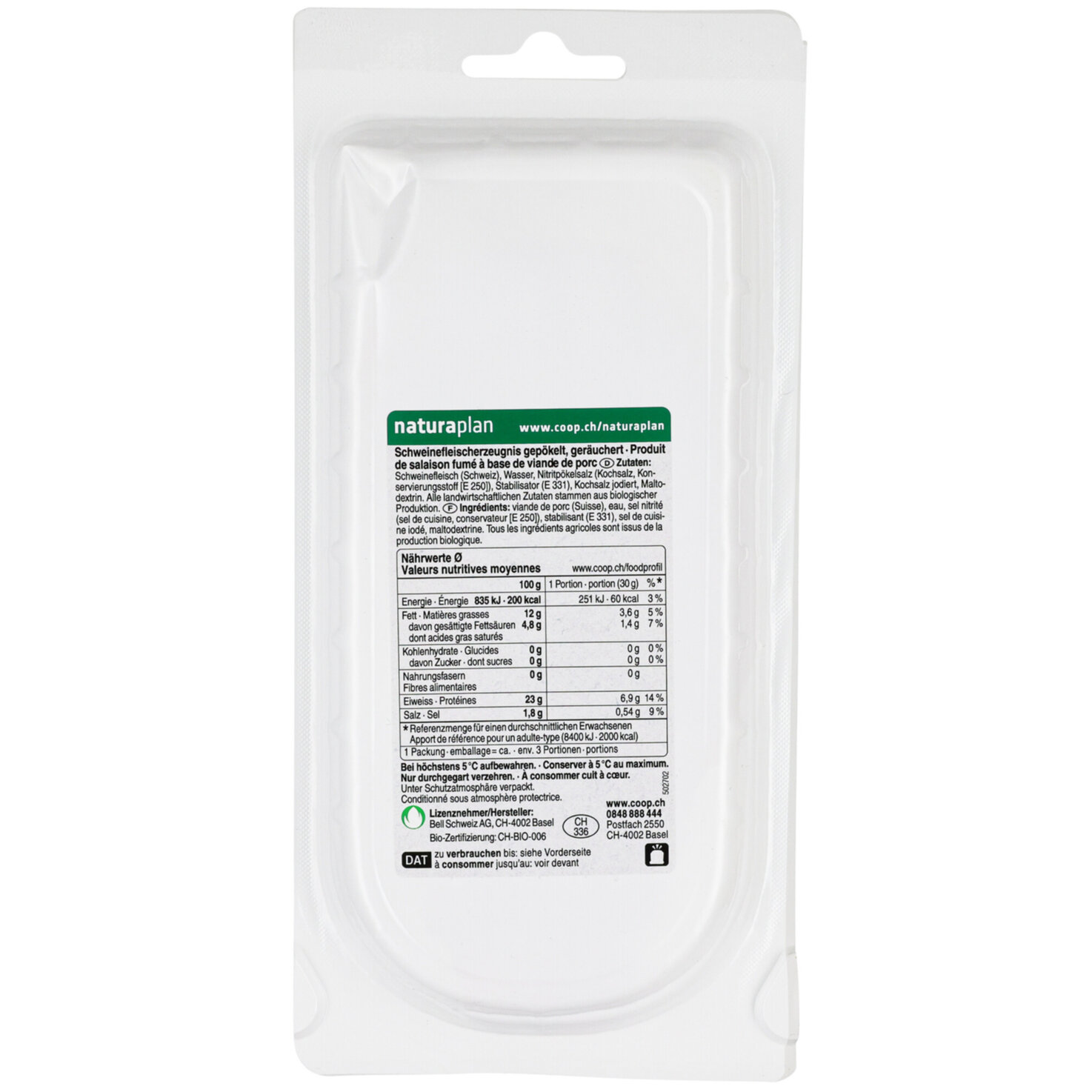 Naturaplan Bio Bacon ca. 90g