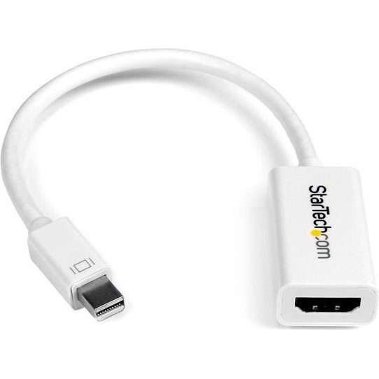 StarTech.com Adaptateur Mini DisplayPort vers HDMI - Convertisseur Vidéo Actif mDP à HDMI - 4K30Hz - Mini DP ou TB 1/2 Mac/PC vers Moniteur/Écran HDMI - Câble mDP 1.2 vers HDMI - Blanc