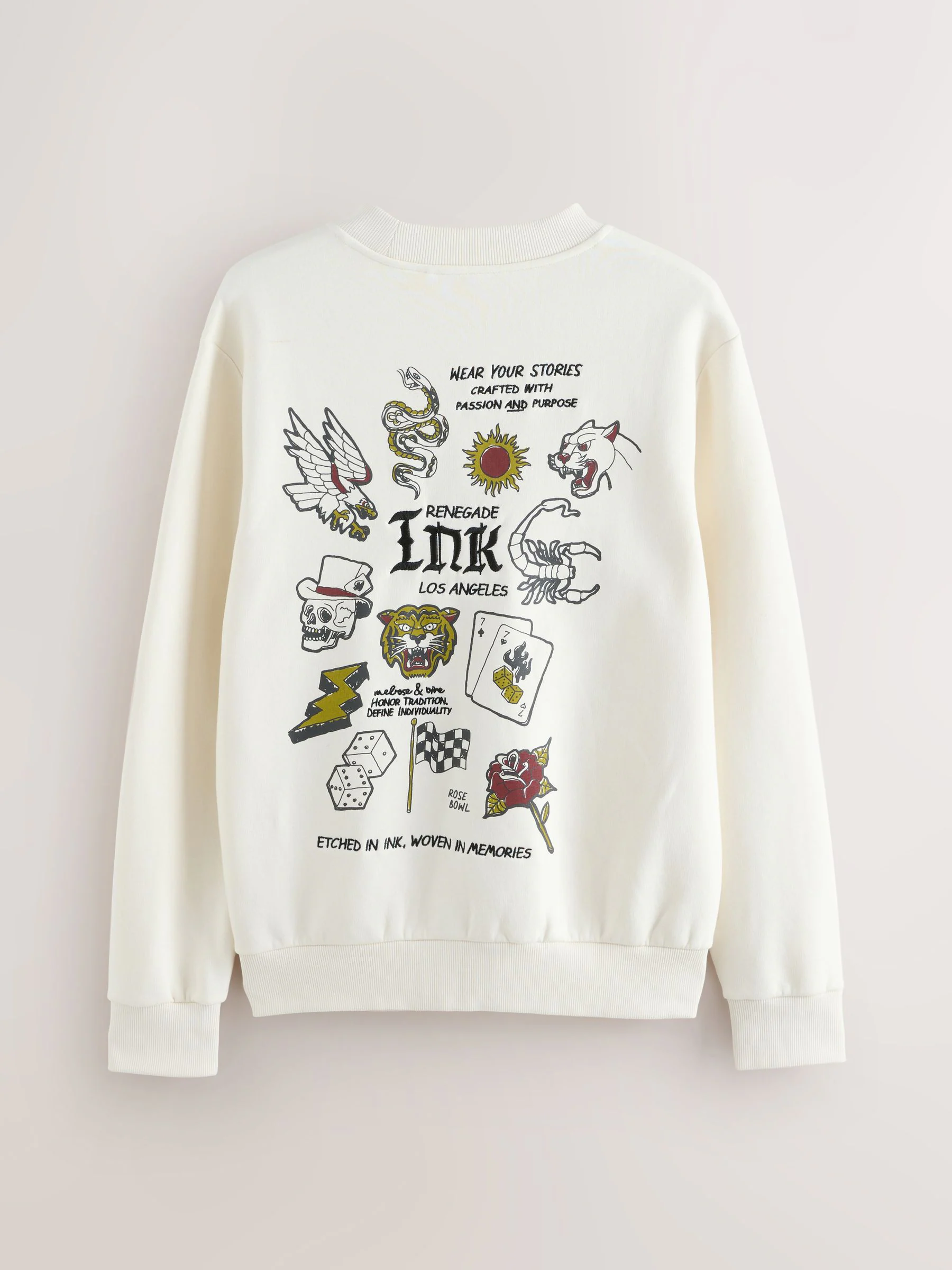 Ecru wit - Cotton Rich Crew Graphic Print Sweatshirt