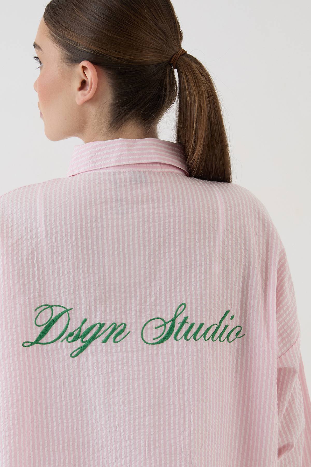 Chemise Oversize À Rayures Brodées Dsgn Studio