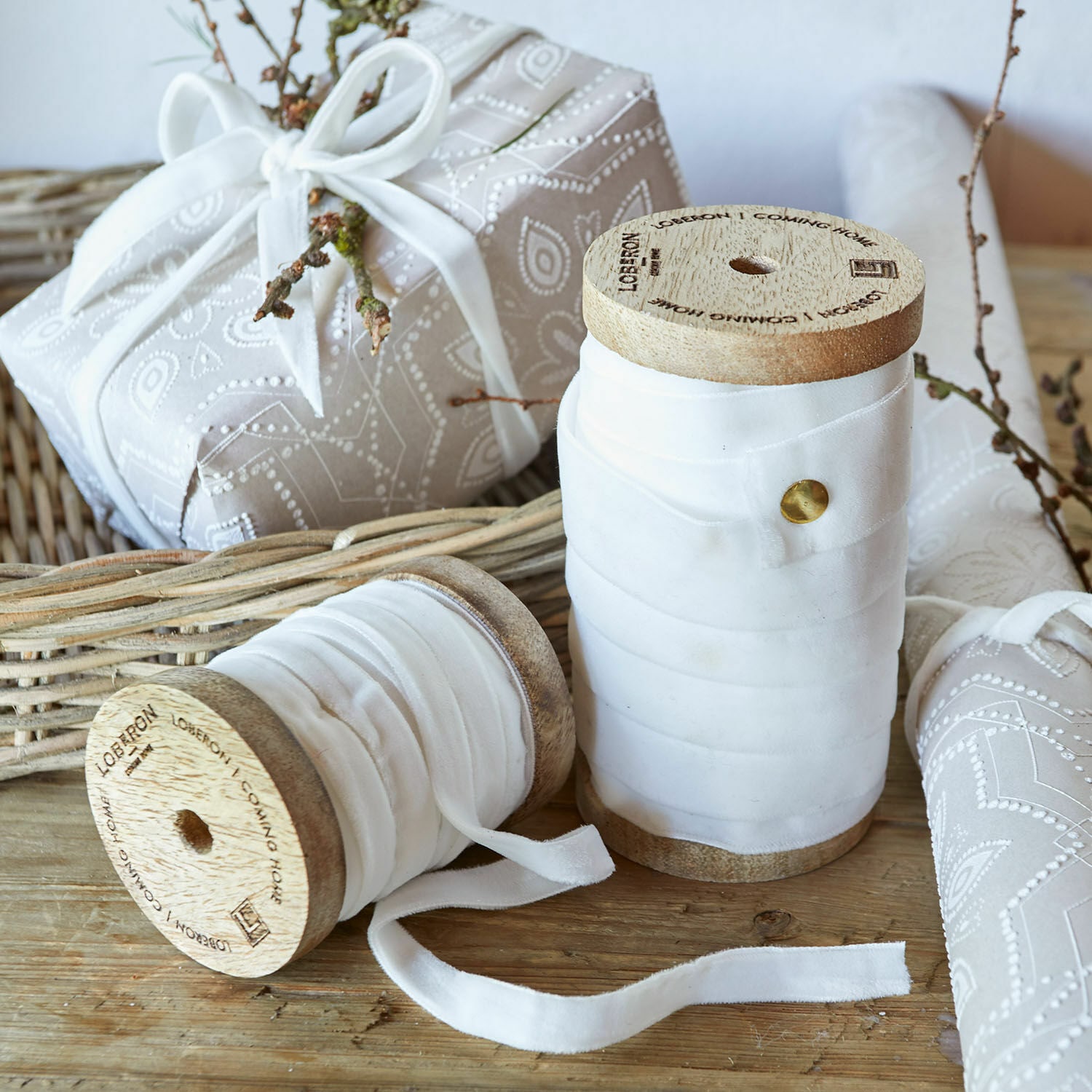 Samtband 2er Set Liandis creme