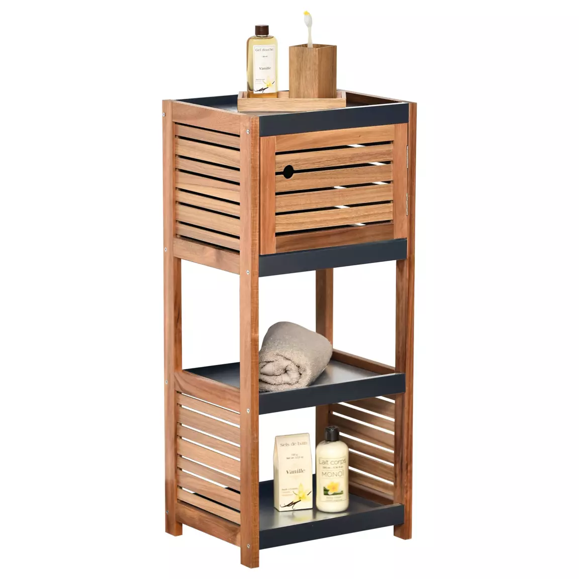 Meuble rangement 4 étagères (36 x H83 cm) Elément Acacia