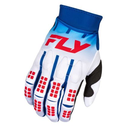Gants cross Fly EVOLUTION DST 2025 - Blanc / Bleu