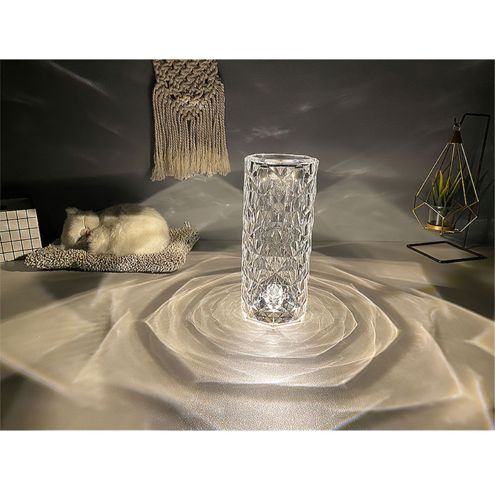 Dimmbare LED Diamant Lampe USB Home Deko Beleuchtung Nachtlicht im Kristall Design inkl. Fernbedienung - Bunt