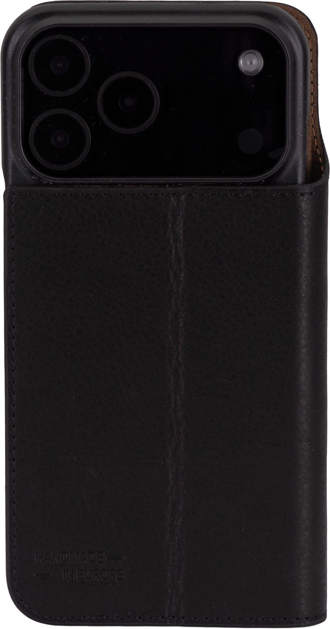 iPhone 17 Pro Max Echtleder Bookcase Hülle Tegel (11126) - Schwarz