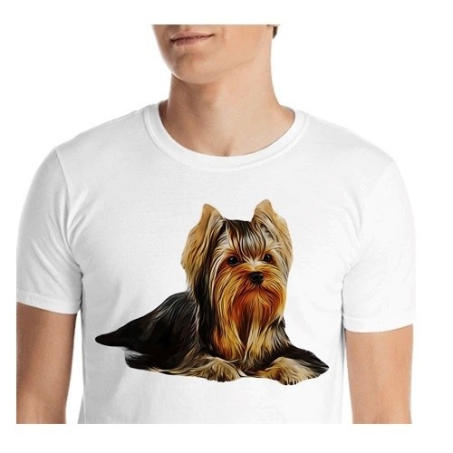Camiseta masculina Mascochula personalizada com seu animal de estimação, branca