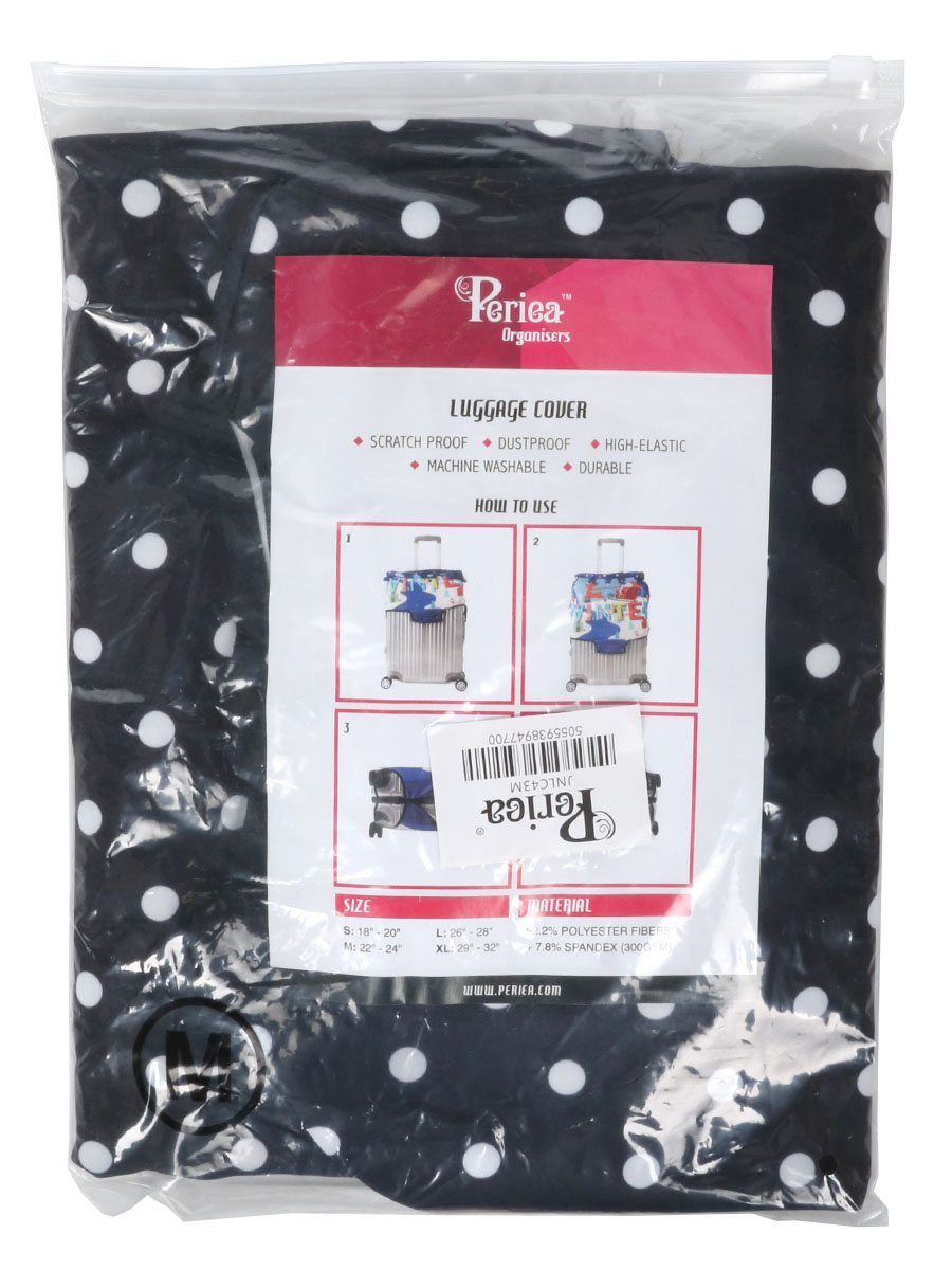 Housse de valise Periea Black with White Dots M