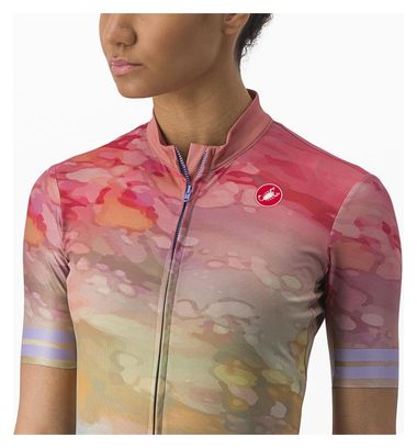 Maillot Manches Courtes Femme Castelli Marmo Multicolor Violet