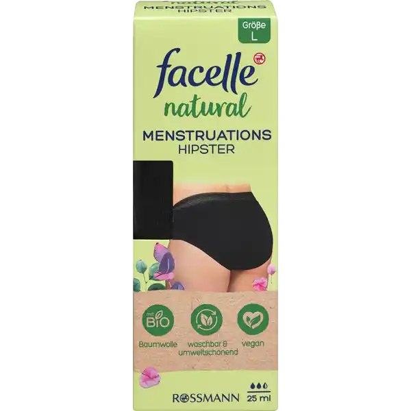 natural Menstruations Hipster Gr. L schwarz