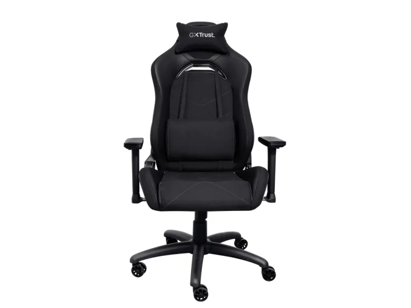 Trust GXT 714 Ruya - Spillestol - armstøtter - T-formet - vippe - drejeled - high-density skum, PU-behandlet læder, plastik - sort