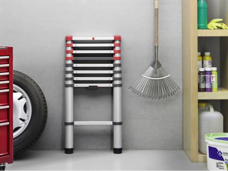 Hailo Teleskop-Anlegeleiter T80 Flexline 260 9 Stufen Aluminium Sicherheits-Teleskopleiter