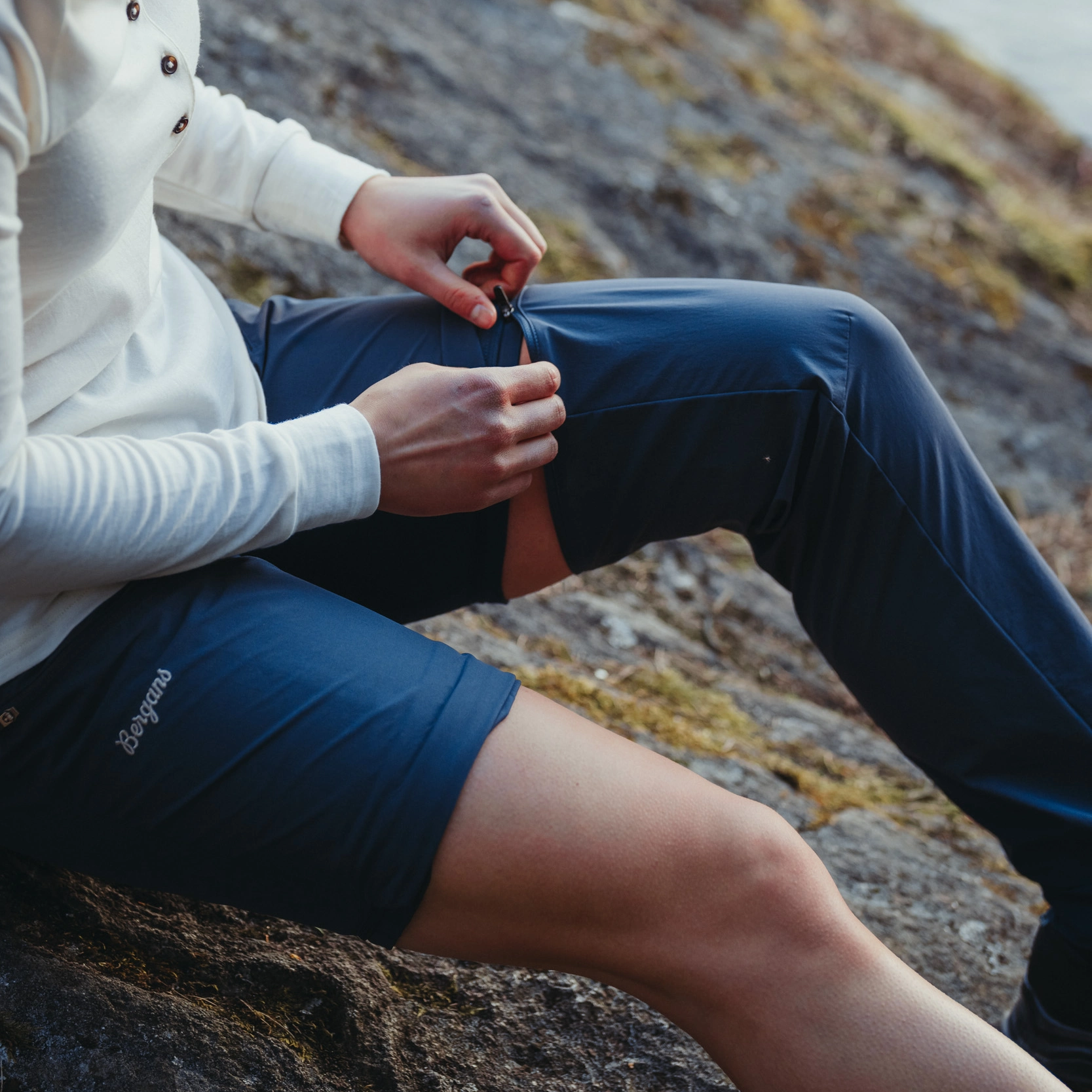 Convertible Zip-Off Softshell Pants Women Navy Blue