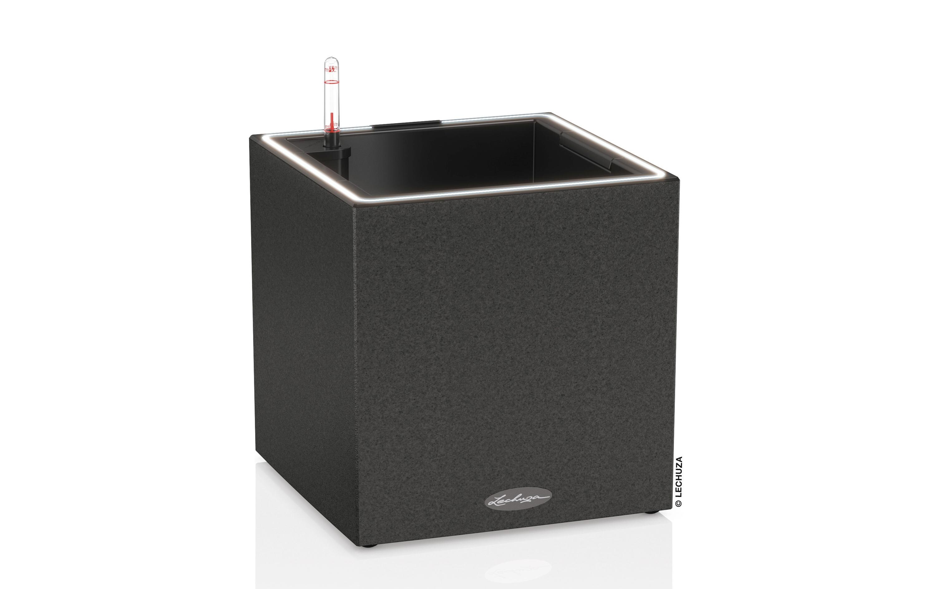 Blumentopf Canto Stone 30 Low LED, Graphit<br>Pflanzentopf in Natursteinoptik