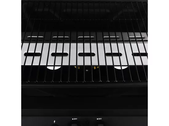 Barbecue à gaz avec table latérale à 3 niveaux Noir