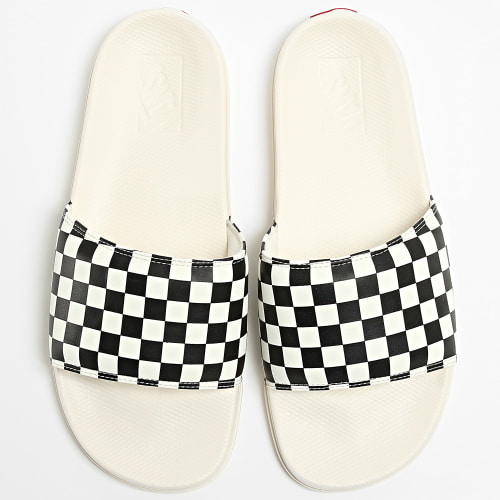 Claquettes La Costa Checkerboard Blanc Noir