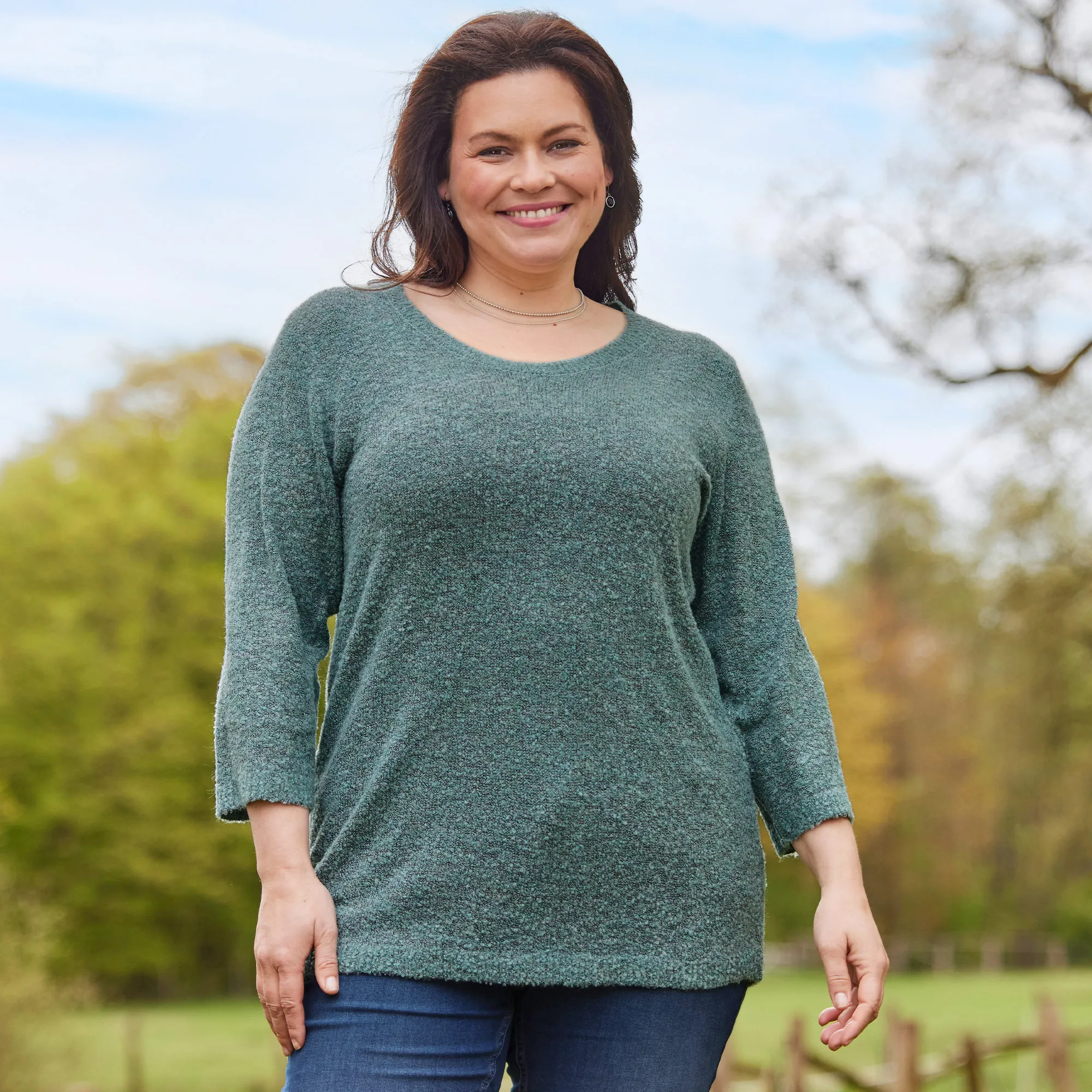 Damen-Bouclé-Pullover, große Größen