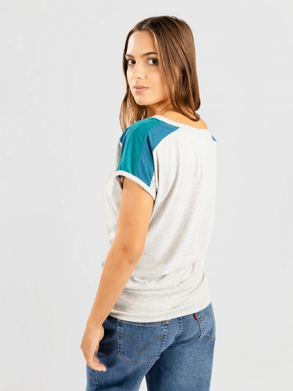 Kazane Juni T-Shirt light heather grey/inkblk