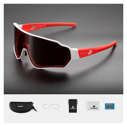 Lunettes de cyclisme photochromiques polarisées  anti-vent - rouge