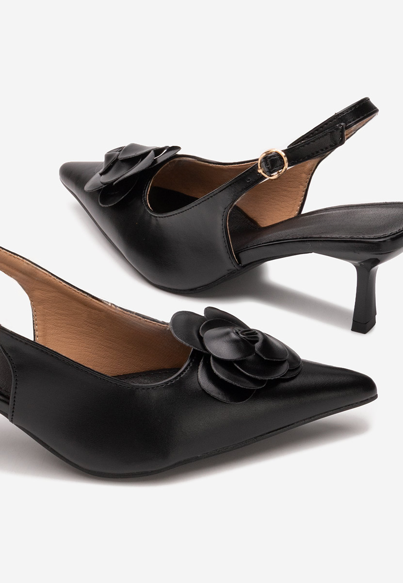 Chaussures à talon fin noirs Kamilia