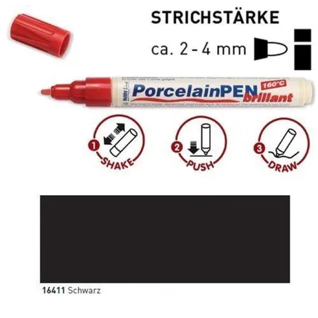 KREUL PorcelainPen brillant 160°C Schwarz