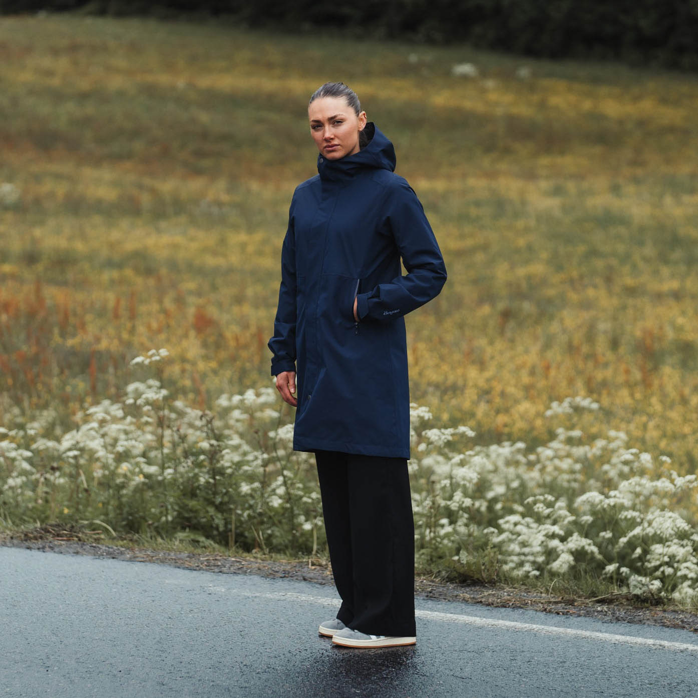 Urban 2L Shell Coat Dame Navy Blue