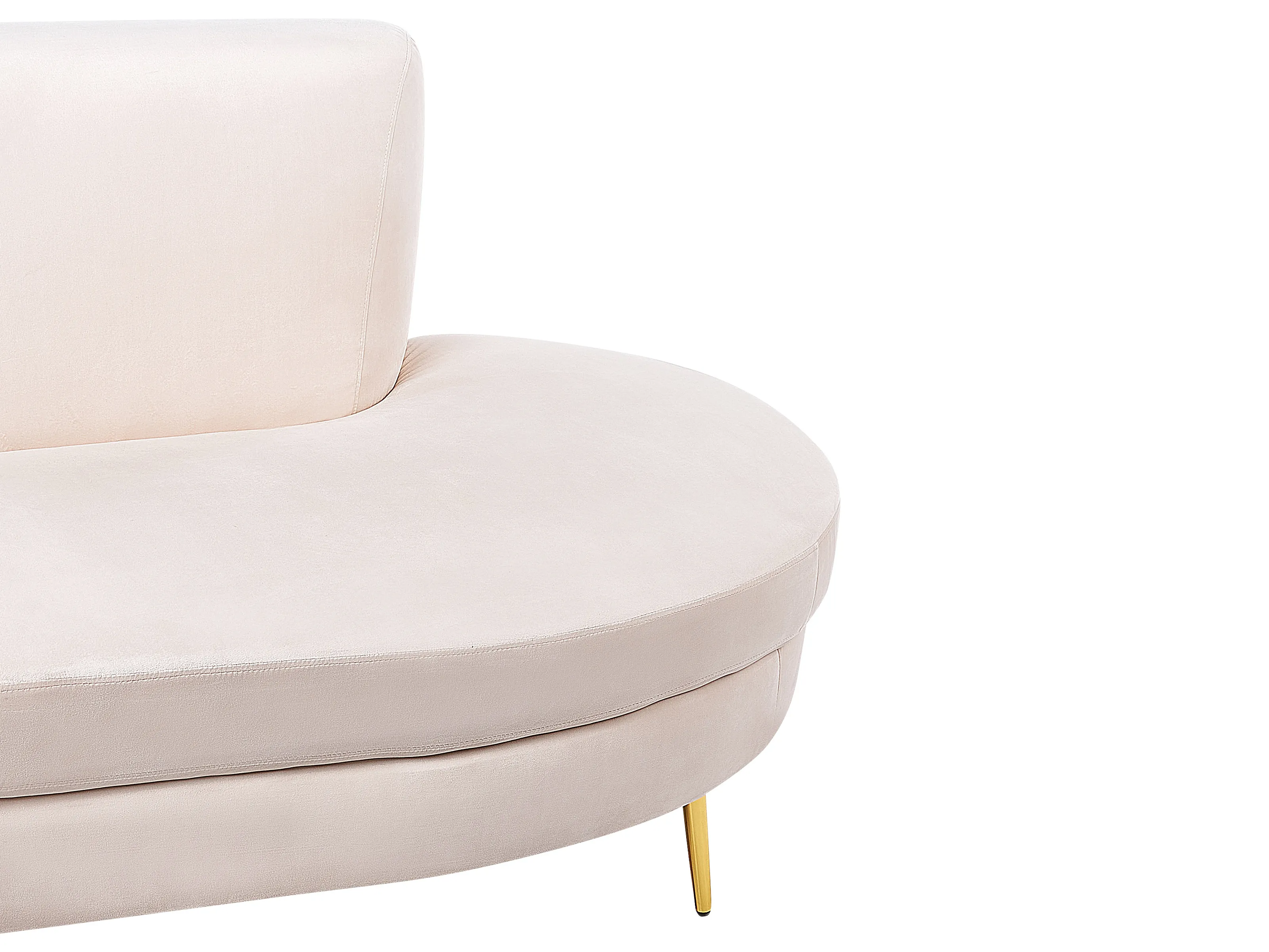 Halfronde bank 4-zits MOSS Fluweel Lichtbeige