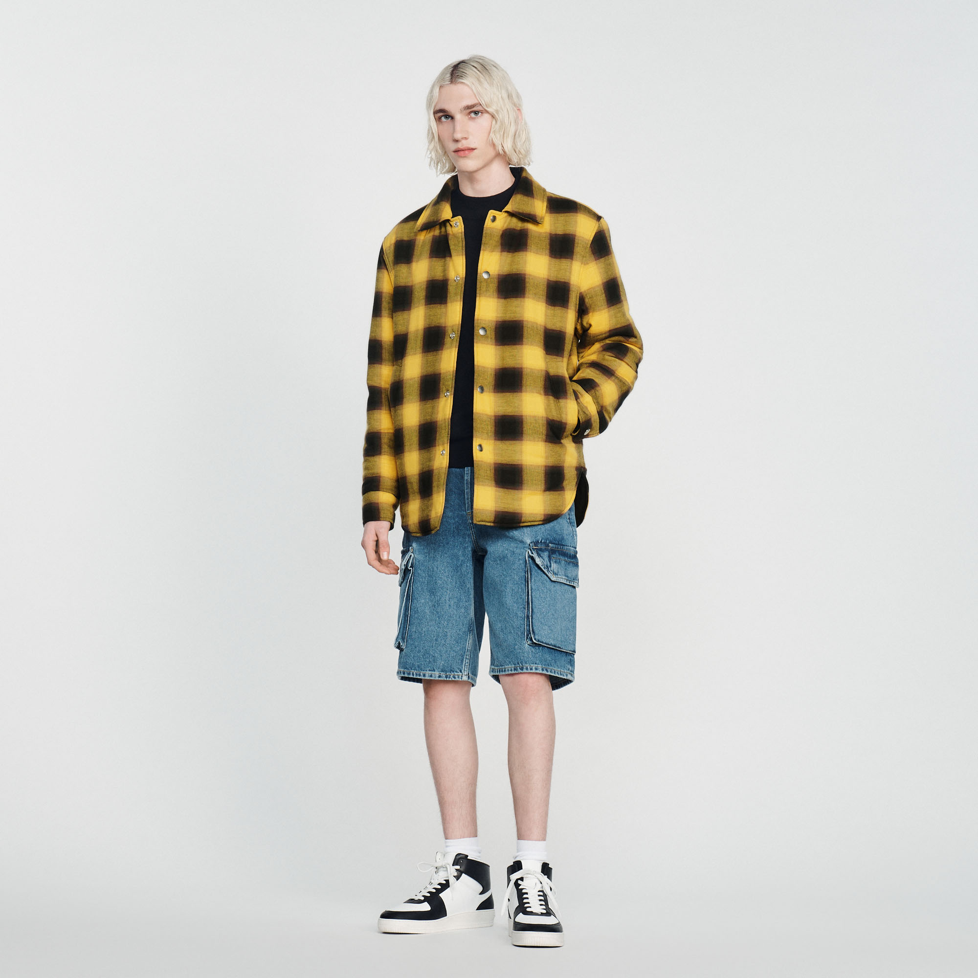 Blouson matelasse á carreaux