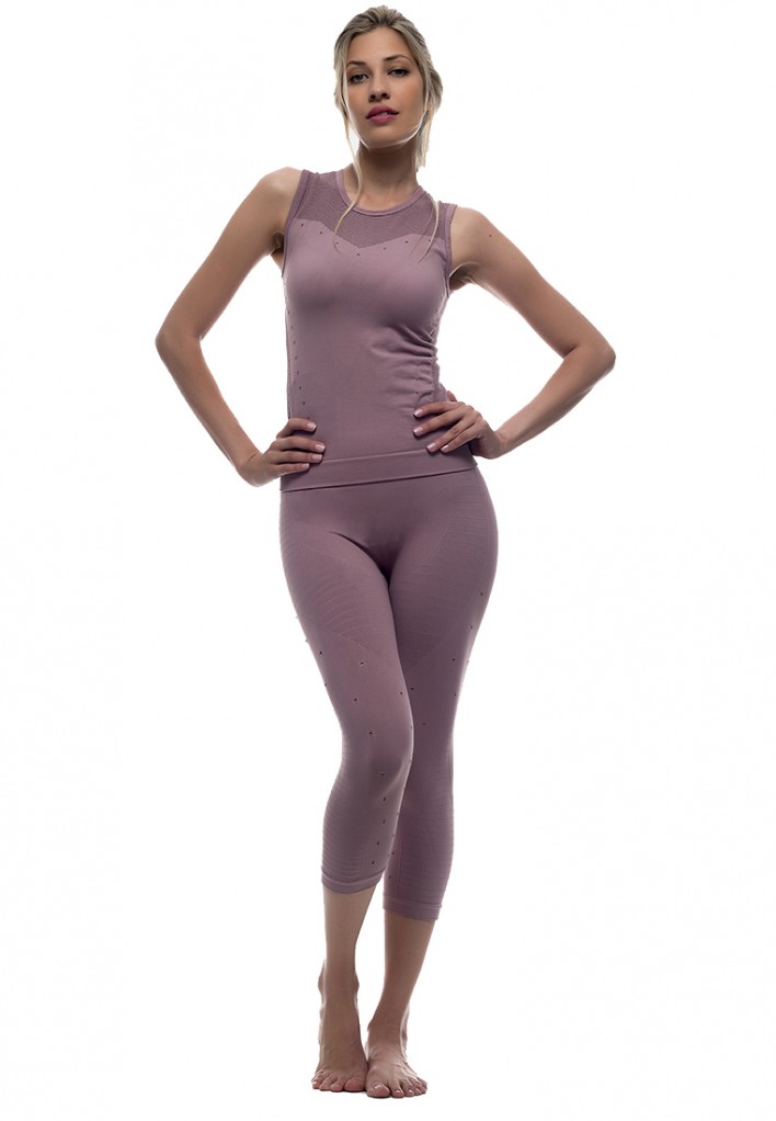 Conjunto Namasté Anaissa de leggings e camiseta esportiva com fibra Emana