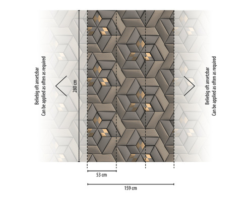 Vliesbehang 39178-1 The Wall II Star Graphic Taupe 3-delige set 159 x 280 cm