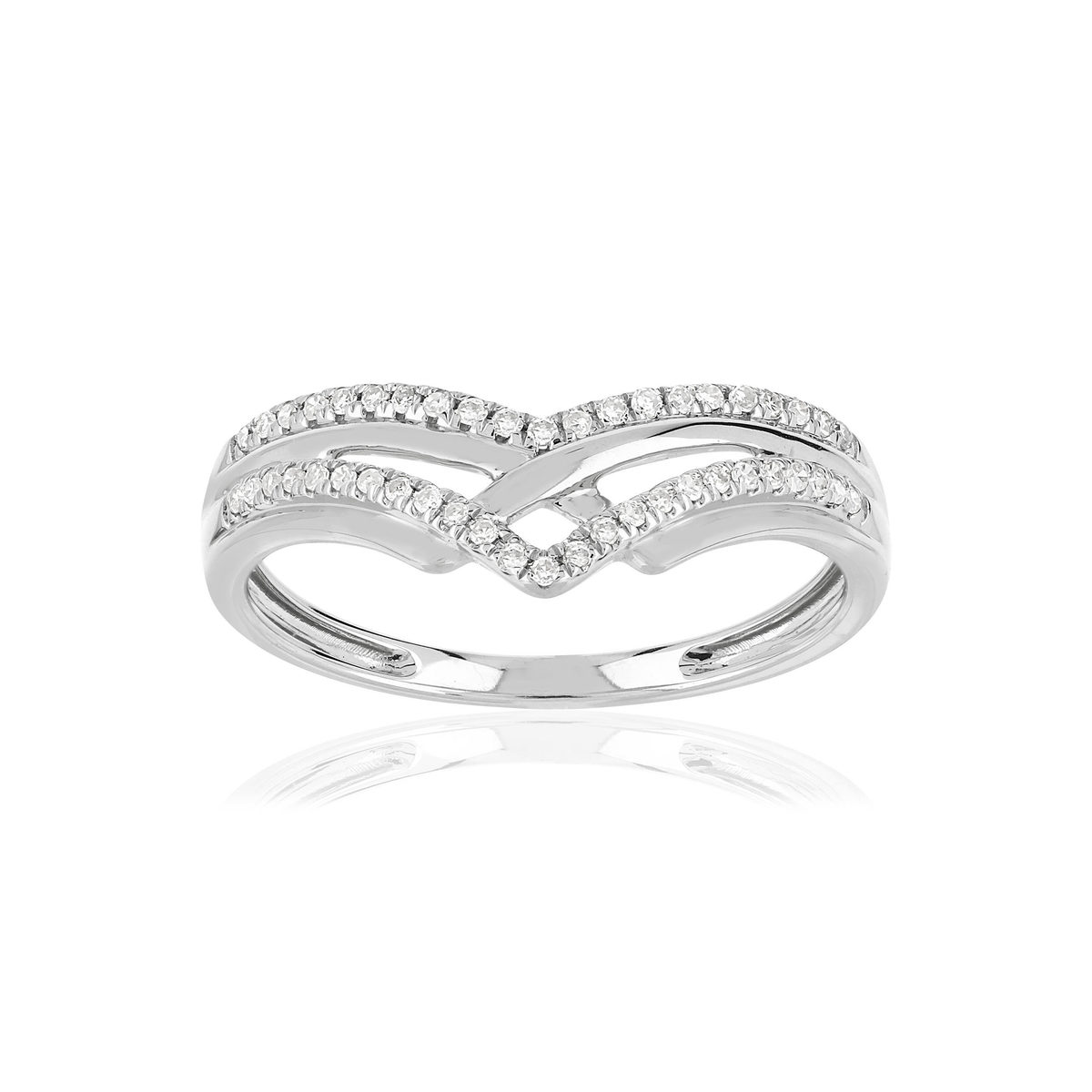 Bague or 375 blanc 