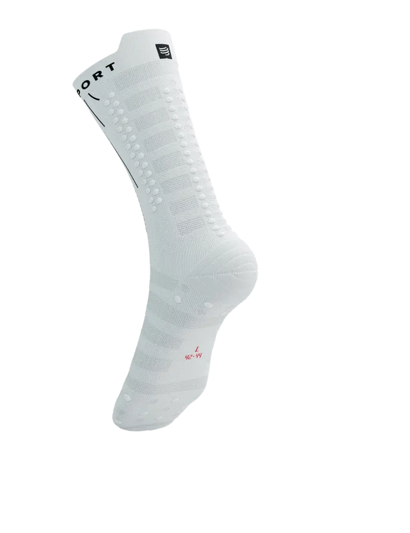 Compressport Aero Compressiesokken Wit/Fluo Rood