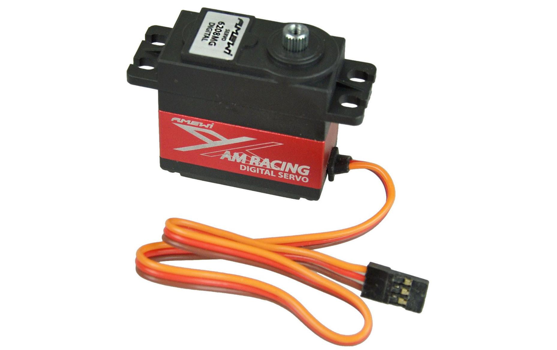 Standard Servo AMX 6208MG 8.2 kg, 0.07 s, DigitalSchnelles Standard Servo mit Metallgetriebe für Tourenwagen und leichte Off-Road Modelle im Massstab 1:10
