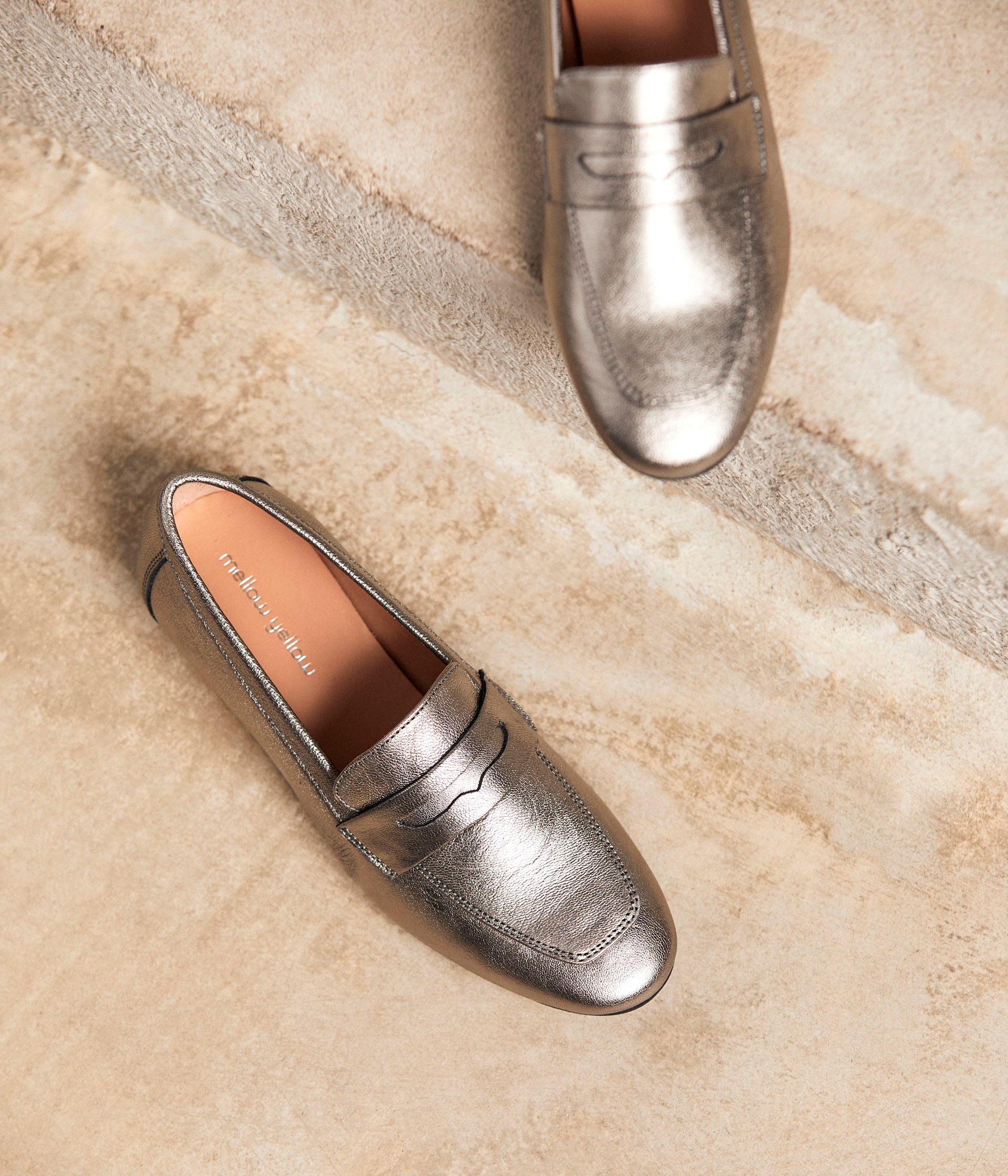 Mocassins cuir étain Jackie