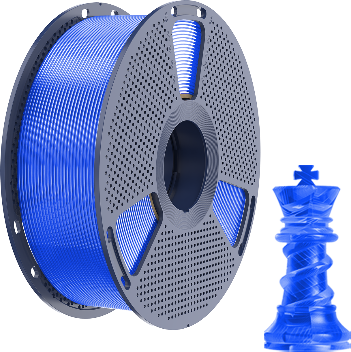 SUNLU  PETG Transparent Blue, 1,75 mm / 1000 g    Zähes, leicht zu druckendes PETG Filament