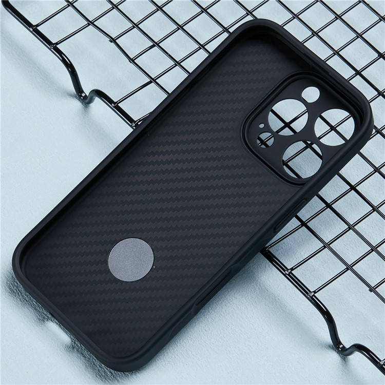 iPhone 16 Pro Max MagSafe Hybrid Hülle mit TPU Bumper im Carbon Look   Kickstand - Schwarz