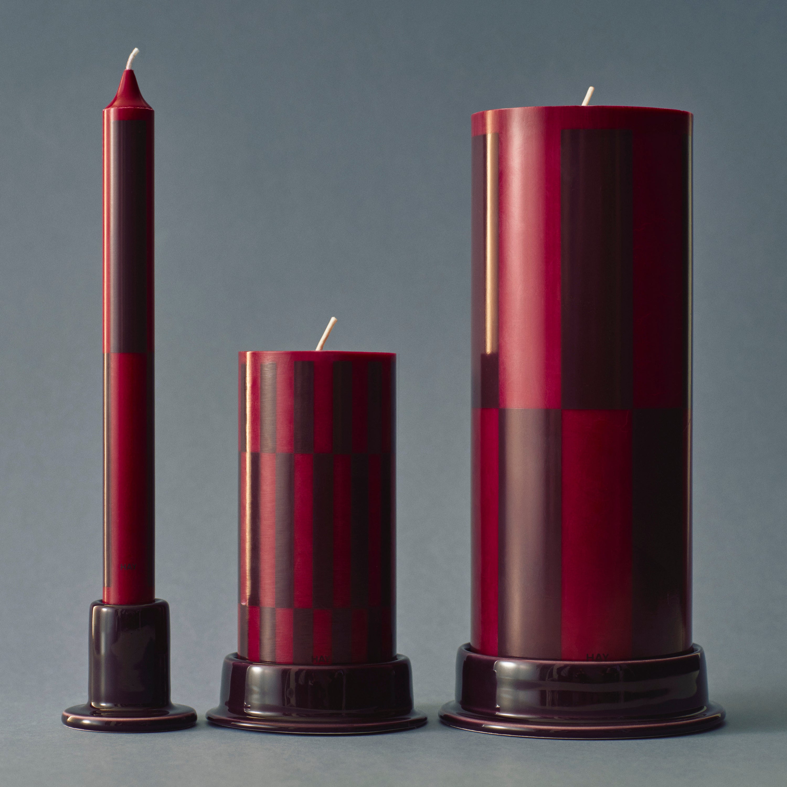 HAY Column Kaars Ã 9 cm - Wine Bordeaux