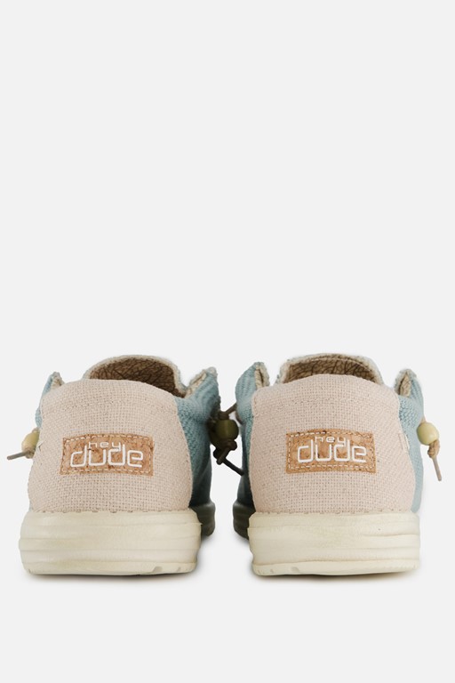 HEYDUDE Wally Braided Instappers blauw Canvas