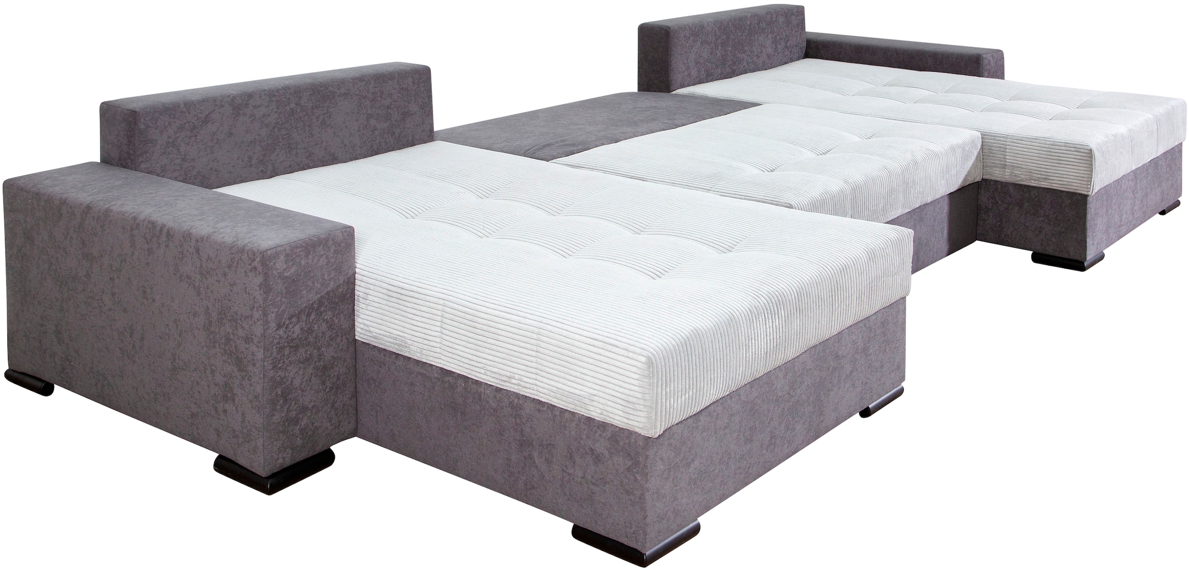 COLLECTION AB Wohnlandschaft »Josy XXXL-Relax U-Form, B: 352 cm« mit Bettfunktion, Bettkasten & 2 Nackenkissen, Federkern
