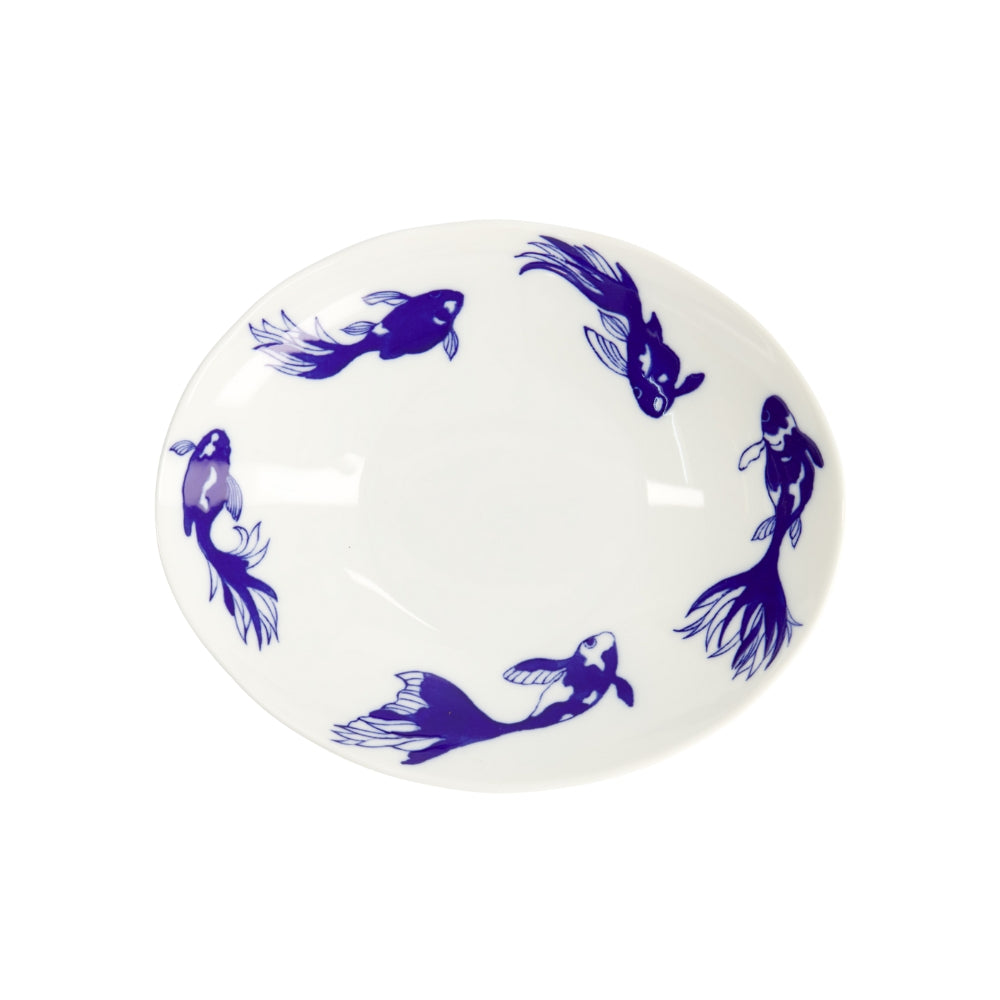 Tokyo Design Studio  Goldfish dyb tallerken, blå - L19,5 cm.