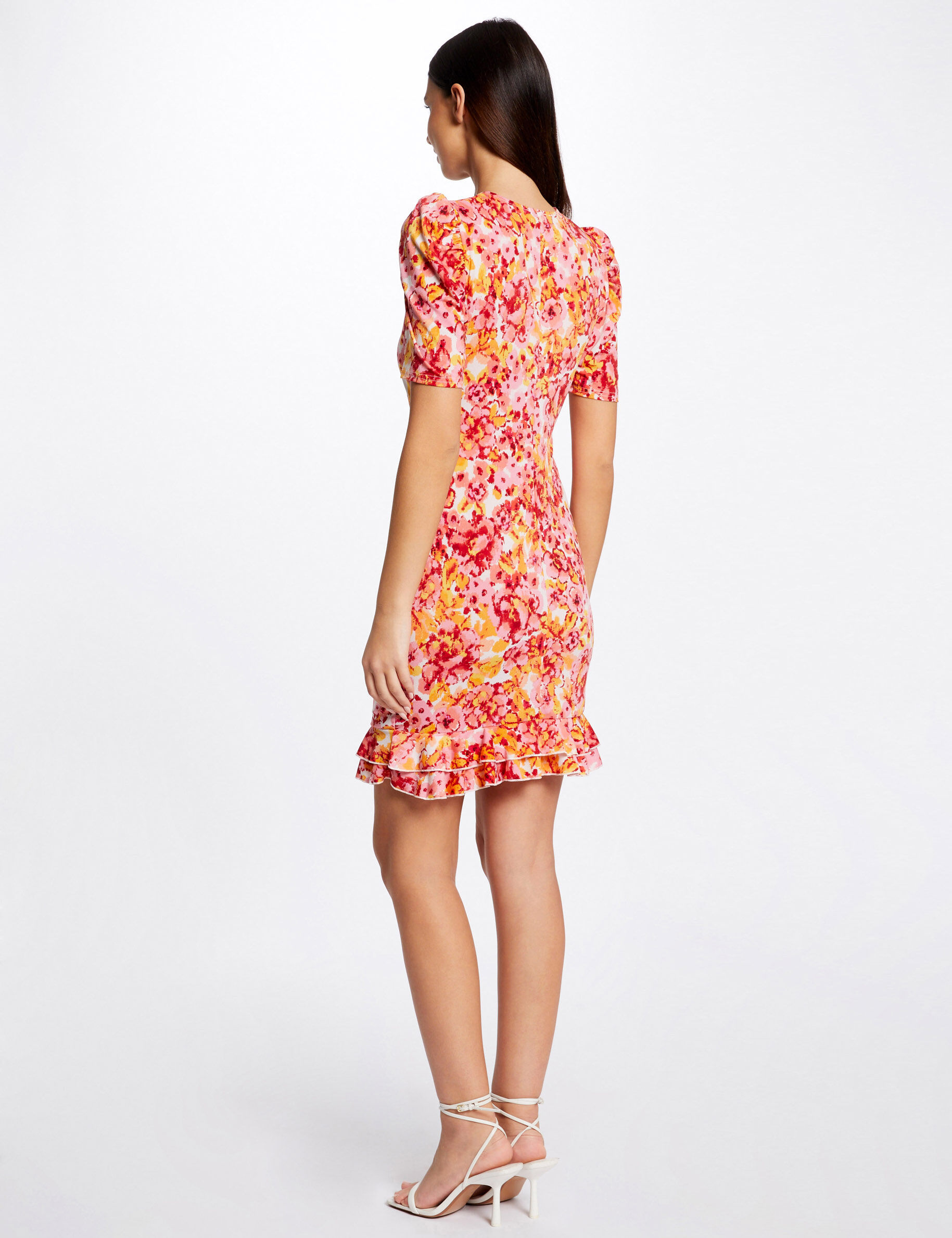Robe ajustée froncée imprimé floral multico femme - multico